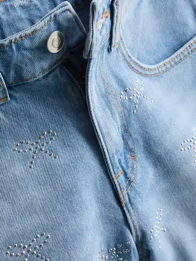 7–15 Jahre | Jeans-Shorts mit Strassschleife