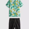 7–15 Jahre | Set aus bedrucktem Hemd und Shorts