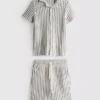 7–15 Jahre | Set aus gestreiftem Strickhemd und Shorts