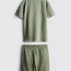 7–15 Jahre | Set aus strukturiertem Polohemd und Shorts