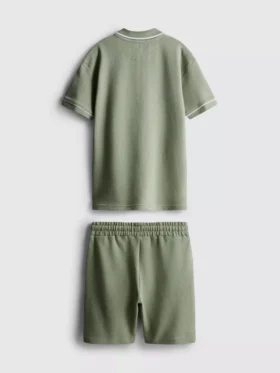 7–15 Jahre | Set aus strukturiertem Polohemd und Shorts