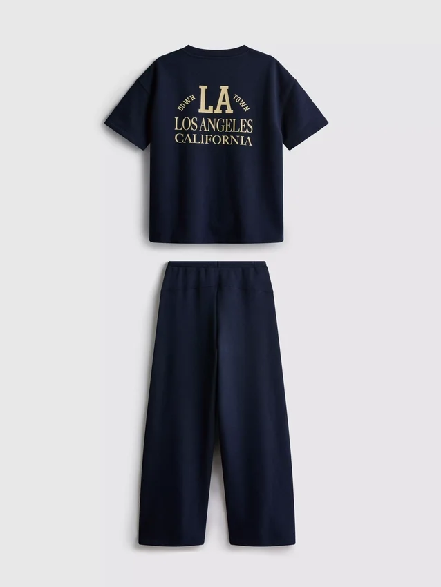 7–15 Jahre | Set aus T-Shirt und Jogginghose mit weitem Bein