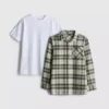 7–15 Jahre | Set aus T-Shirt und Karohemd