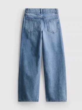 7–15 Jahre | Weite-Jeans mit gestickter Blumen-Schleife