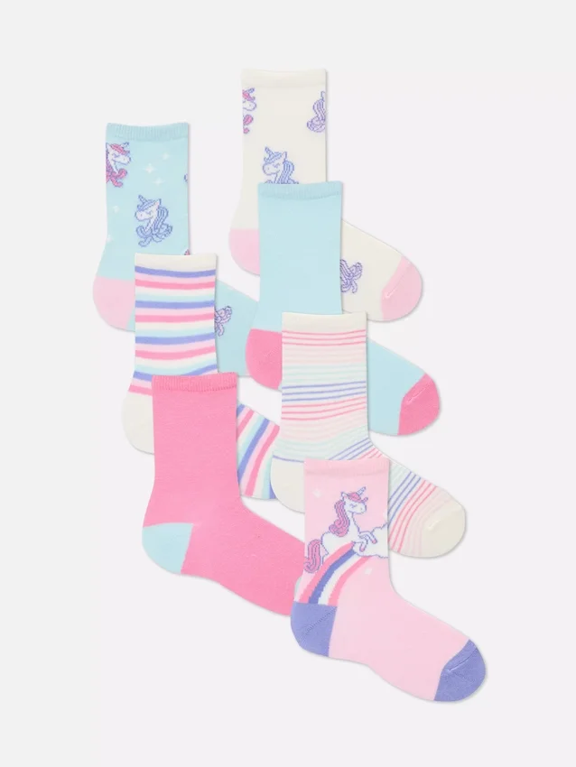 7er-Pack Einhorn-Knöchelsocken