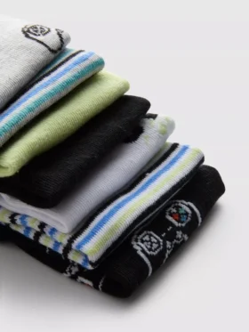 7er-Pack Gaming-Sneaker-Socken mit Grafikmotiven