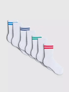 7er-Pack gerippte Sportsocken