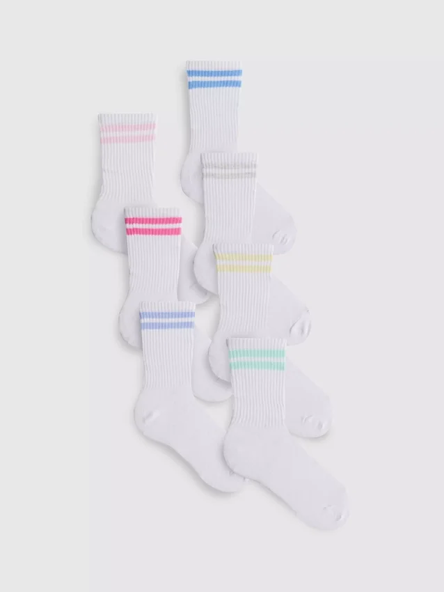7er-Pack gerippte Sportsocken