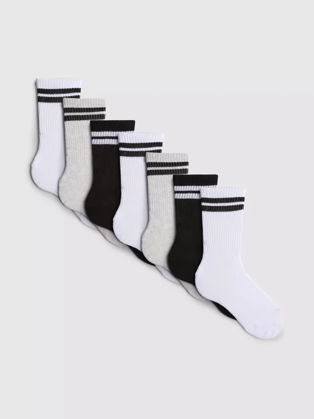 7er-Pack gerippte Sportsocken