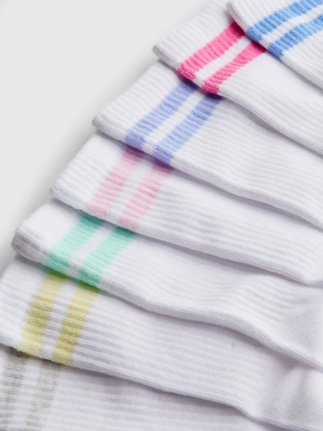 7er-Pack gerippte Sportsocken