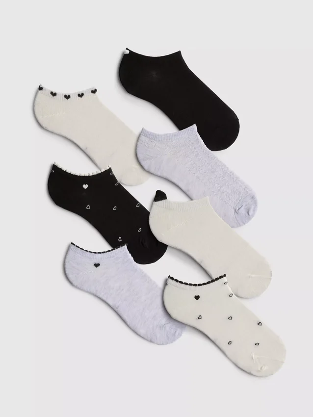 7er-Pack Herz-Sneaker-Socken