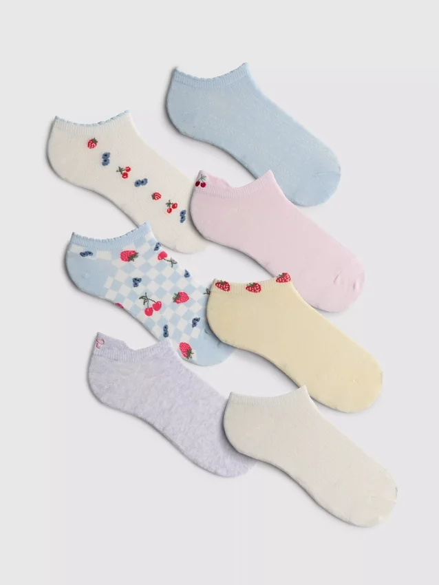 7er-Pack Knöchelsocken mit Fruchtmuster