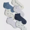 7er-Pack Sneaker-Socken mit zartem Muster