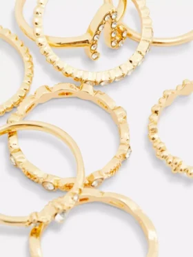 8er-Pack Strass-Initialenringe