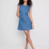 A-Linien-Minikleid aus Baumwoll-Denim