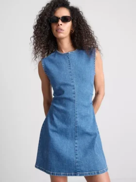 A-Linien-Minikleid aus Baumwoll-Denim