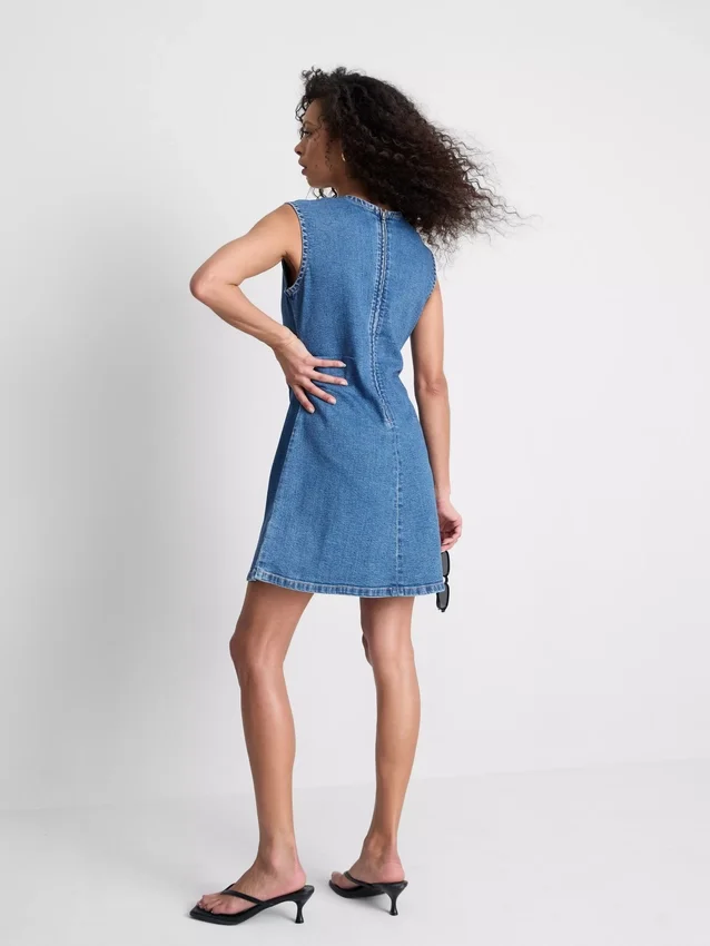 A-Linien-Minikleid aus Baumwoll-Denim