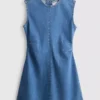 A-Linien-Minikleid aus Baumwoll-Denim