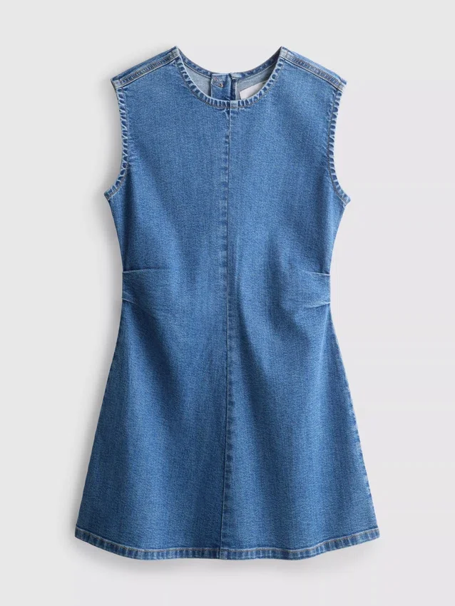 A-Linien-Minikleid aus Baumwoll-Denim