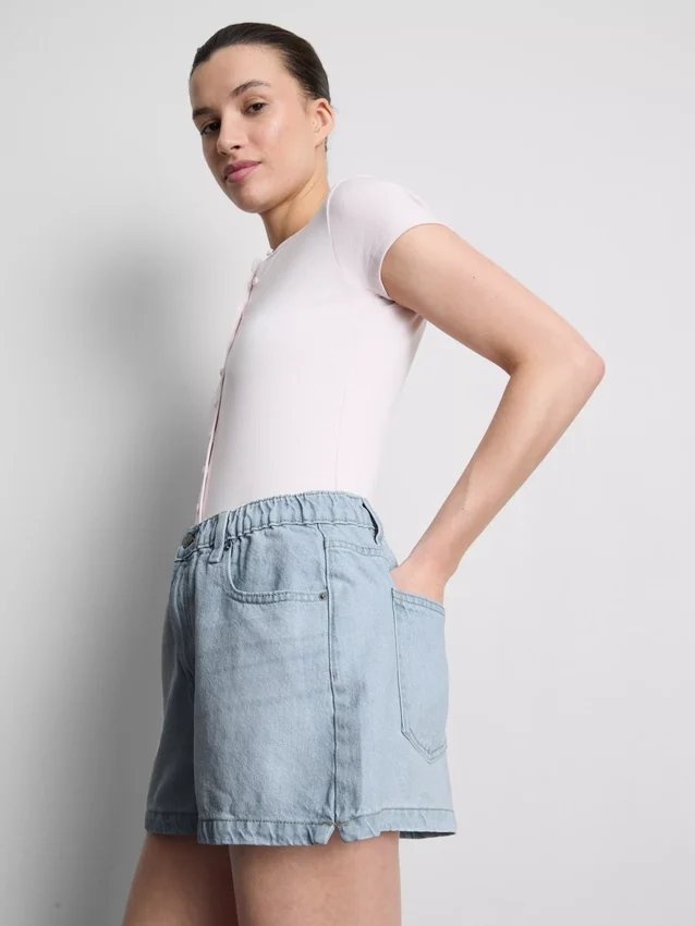 A-Linien-Shorts aus Baumwoll-Denim