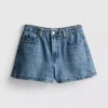 A-Linien-Shorts aus Baumwoll-Denim