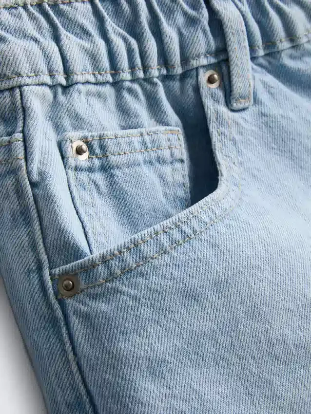A-Linien-Shorts aus Baumwoll-Denim