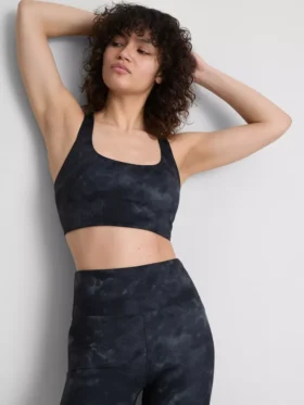Aktiv-Crop-Top mit Racerback und Marmorprint