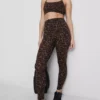 Aktiv-Leggings mit hohem Bund im Leopardenmuster