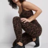 Aktiv-Leggings mit hohem Bund im Leopardenmuster