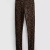 Aktiv-Leggings mit hohem Bund im Leopardenmuster