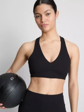 Aktives Crop-Top mit V-Ausschnitt und sanfter Stützfunktion