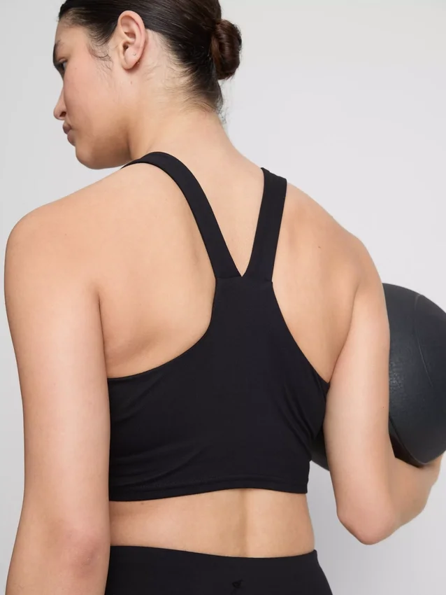Aktives Crop-Top mit V-Ausschnitt und sanfter Stützfunktion