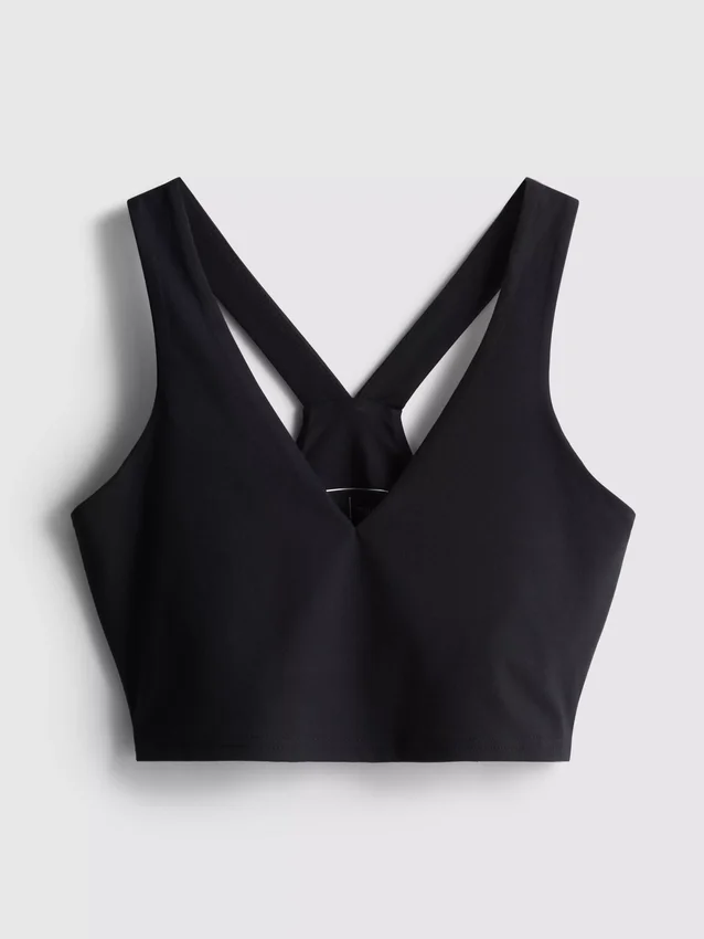 Aktives Crop-Top mit V-Ausschnitt und sanfter Stützfunktion