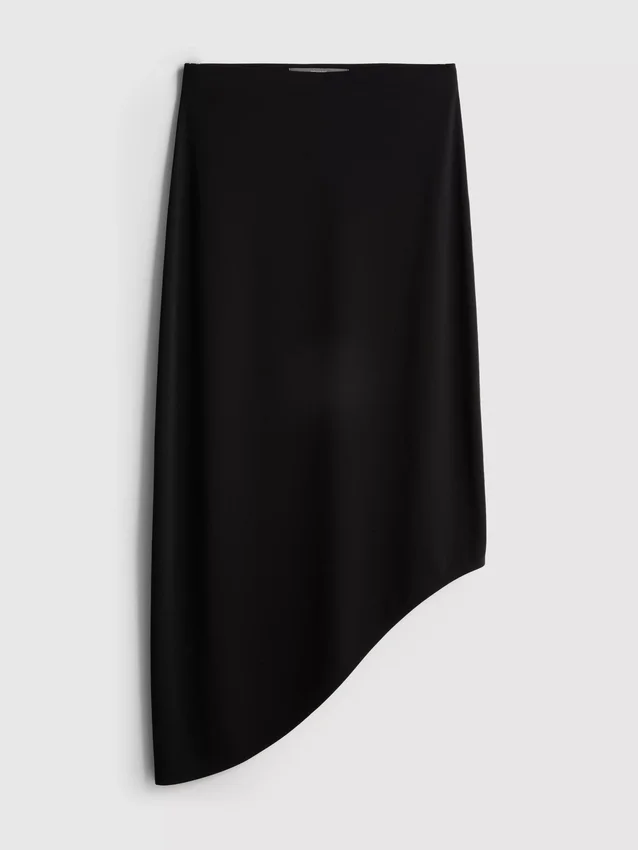 Asymmetrischer Midi-Rock aus Jersey