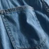 Asymmetrischer Wickel-Skort aus Baumwoll-Denim