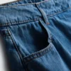 Asymmetrischer Wickel-Skort aus Baumwoll-Denim