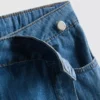 Asymmetrischer Wickel-Skort aus Baumwoll-Denim