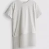 Asymmetrisches T-Shirt aus Baumwolle mit Fransen