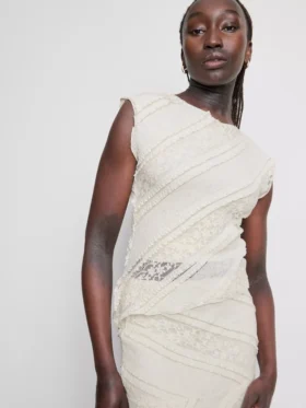 Asymmetrisches Tanktop aus Spitze