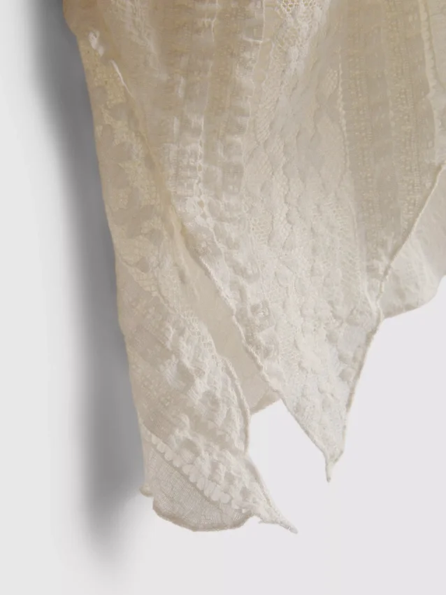 Asymmetrisches Tanktop aus Spitze