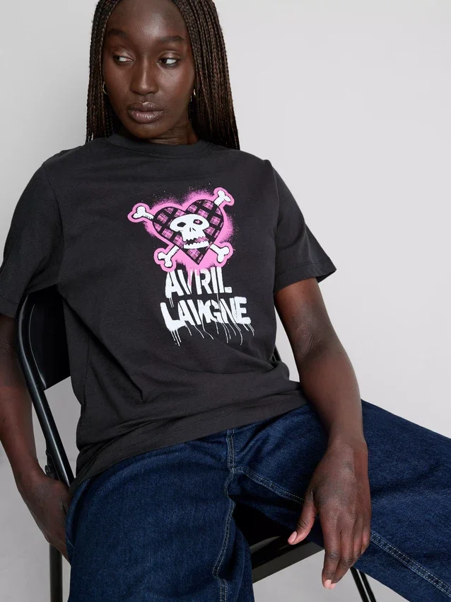 Avril Lavigne Grafik-Baumwoll-T-Shirt