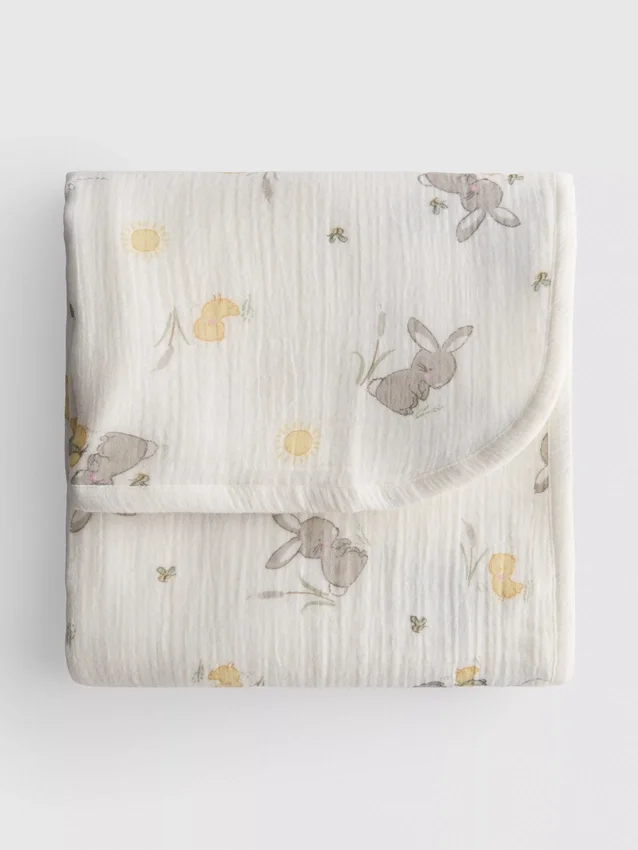 Baby-Musselin-Decke mit Tiermotiv