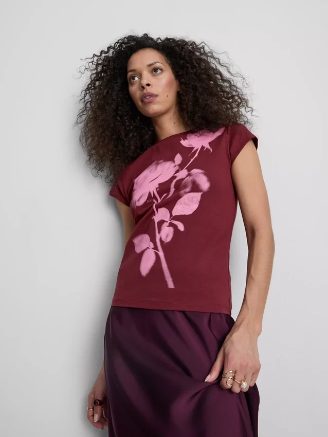 Baby-T-Shirt aus Baumwolle mit Blumendruck
