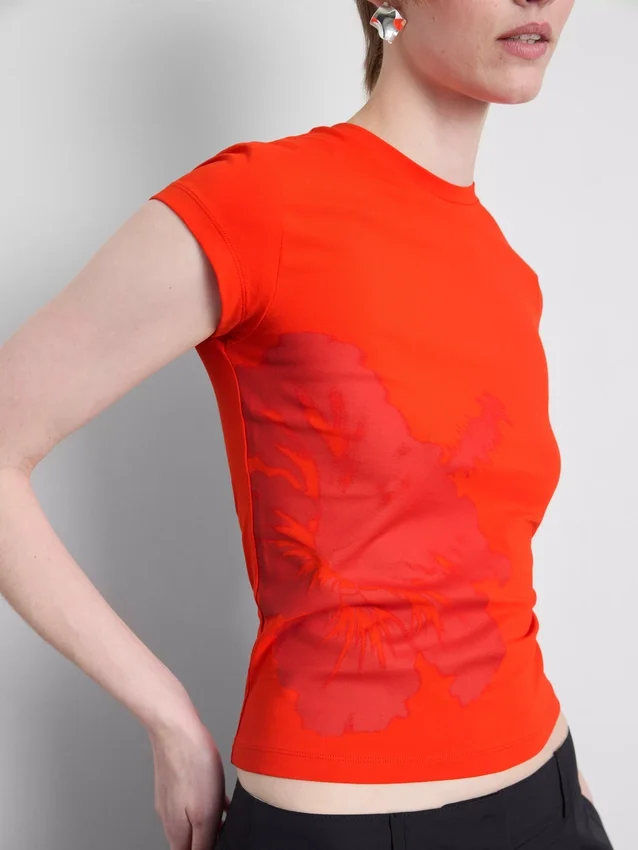Baby-T-Shirt aus Baumwolle mit Blumendruck