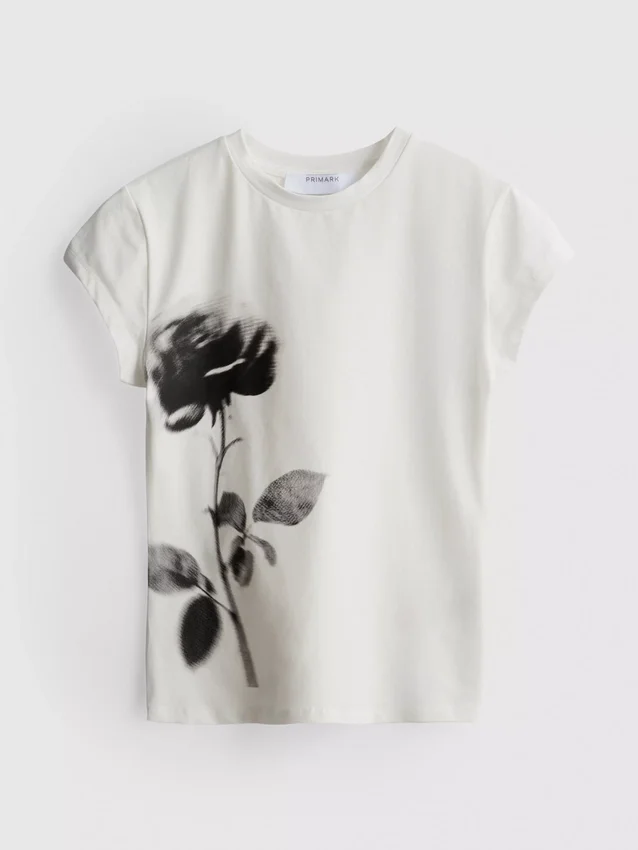 Baby-T-Shirt aus Baumwolle mit Blumendruck
