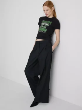Baby-T-Shirt aus baumwollreicher «Green Day»-Rüschen-Optik