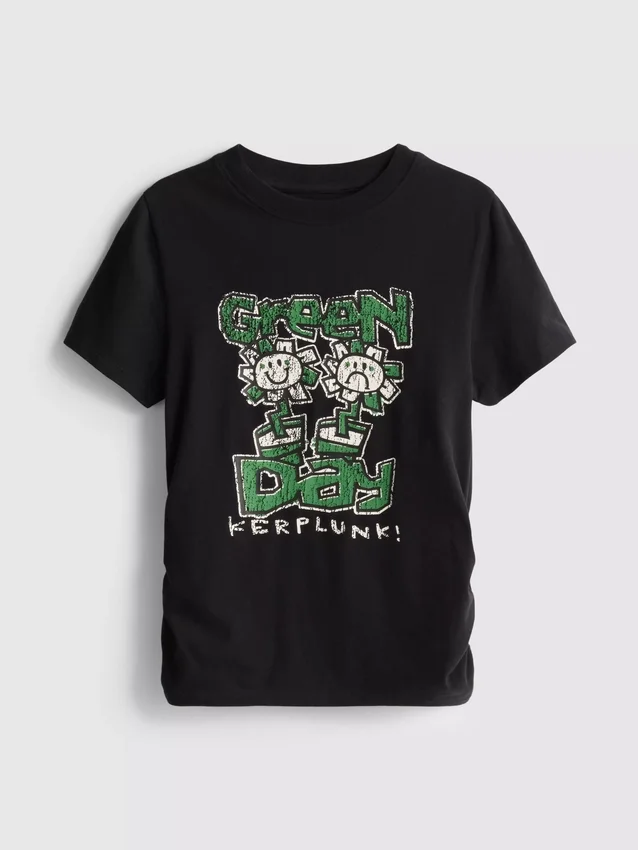 Baby-T-Shirt aus baumwollreicher «Green Day»-Rüschen-Optik