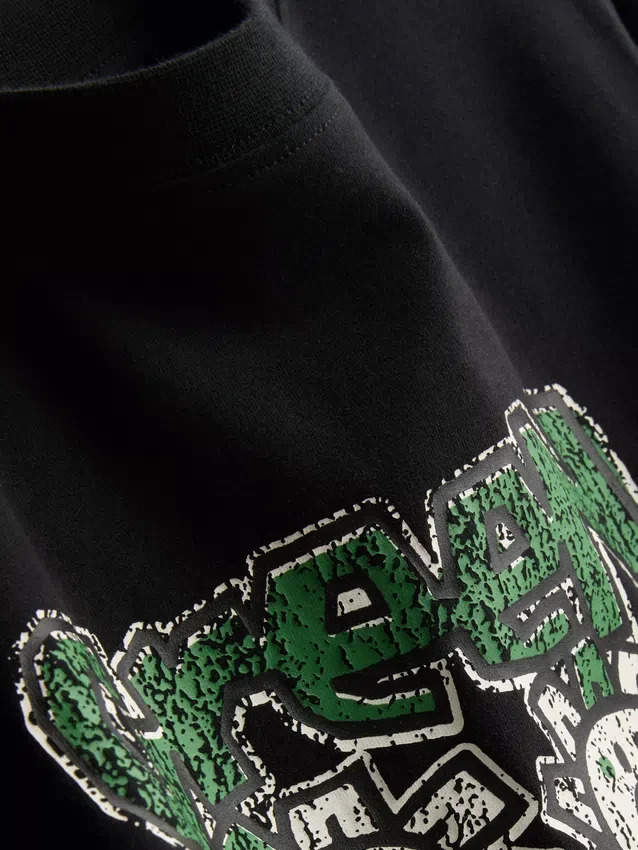 Baby-T-Shirt aus baumwollreicher «Green Day»-Rüschen-Optik
