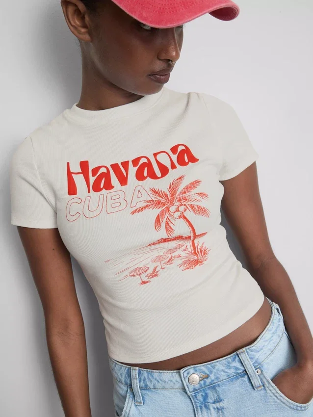 Baby-T-Shirt «Havana» mit Grafikprint aus baumwollreichem Material