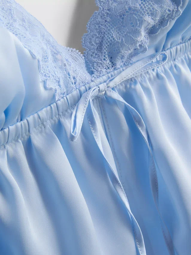 Babydoll-Bralette aus Satin und Spitze für die Braut